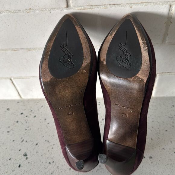 Donald J. Pliner Classic Pumps Heels Stiletto Burgundy Pointy Toe Sz 8.5 Narrow - Picture 8 of 13